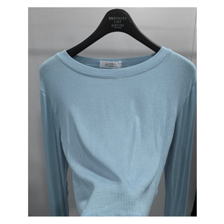 Áo croptop len tăm dài tay cổ tròn dáng ôm basic