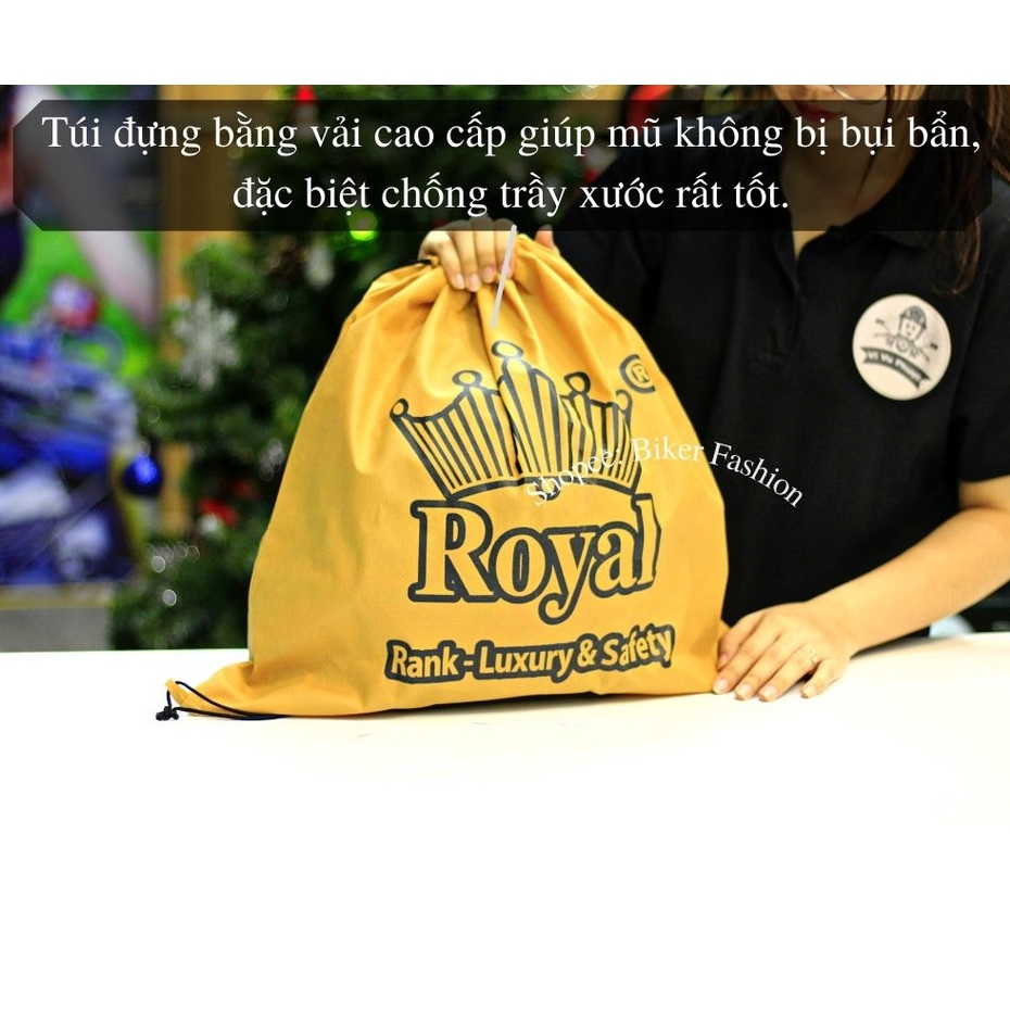 Mũ bảo hiểm 3/4 Royal M20C Logo Viền Đồng