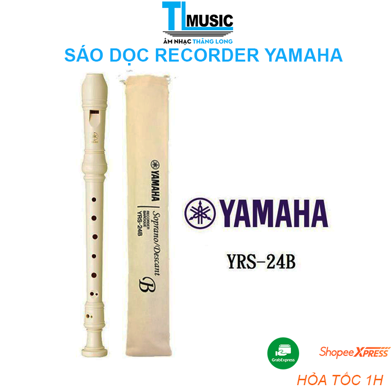 Sáo RECORDER SOPRANO YAMAHA YRS - 24b sáo cho học sinh tập thổi cao cấp chính hãng Âm chuẩn dễ thổi