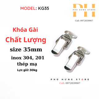 Khóa gài, khóa móc, khóa mỏ vịt inox 304 dạng trơn size 35*11mm