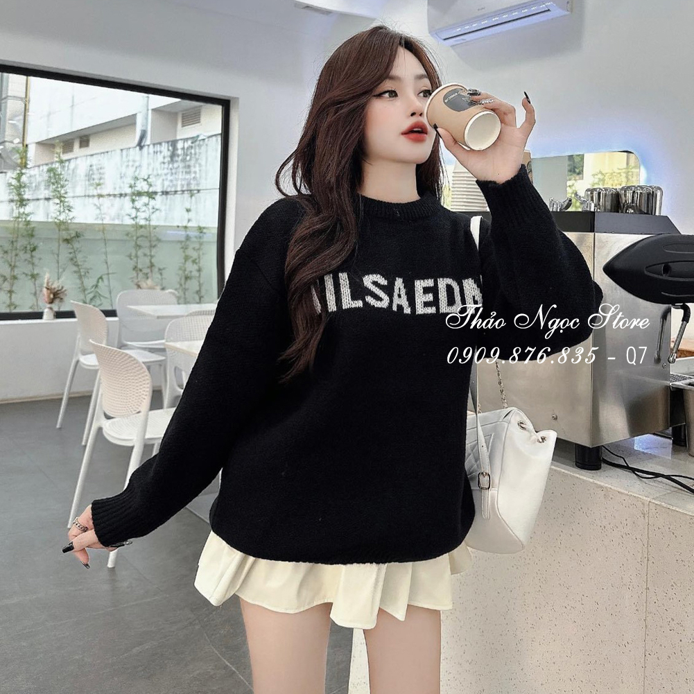 Áo len nữ tay dài form rộng, áo len noel hàng nhập QC!  THẢO NGỌC STORE