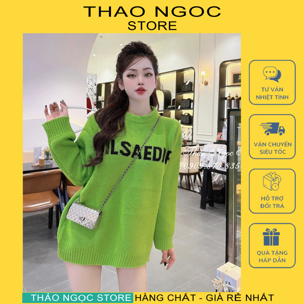 Áo len nữ tay dài form rộng, áo len noel hàng nhập QC!  THẢO NGỌC STORE