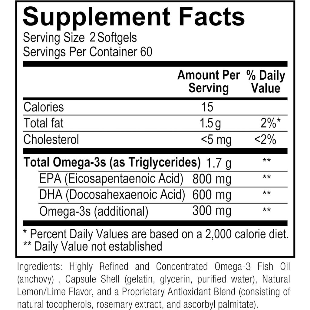 REVIVE Omega-3 800mg EPA/600mg DHA 120 viên siêu cô đặc: by CBUM
