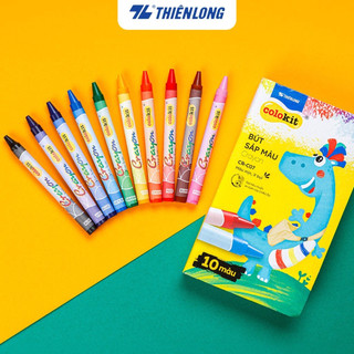 Bút sáp màu thiên long colokit 10 màu mịn, ít bụi, đều màu cr-c07