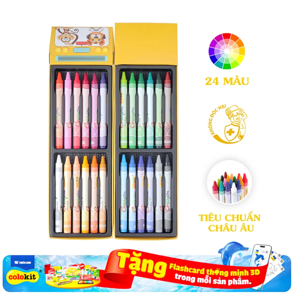 Bút sáp màu CR-C021 24 màu/KM