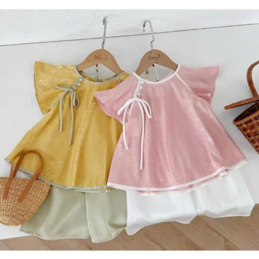 Bộ đồ bé gái lững tay bánh bèo cho bé yêu từ 8-20kg