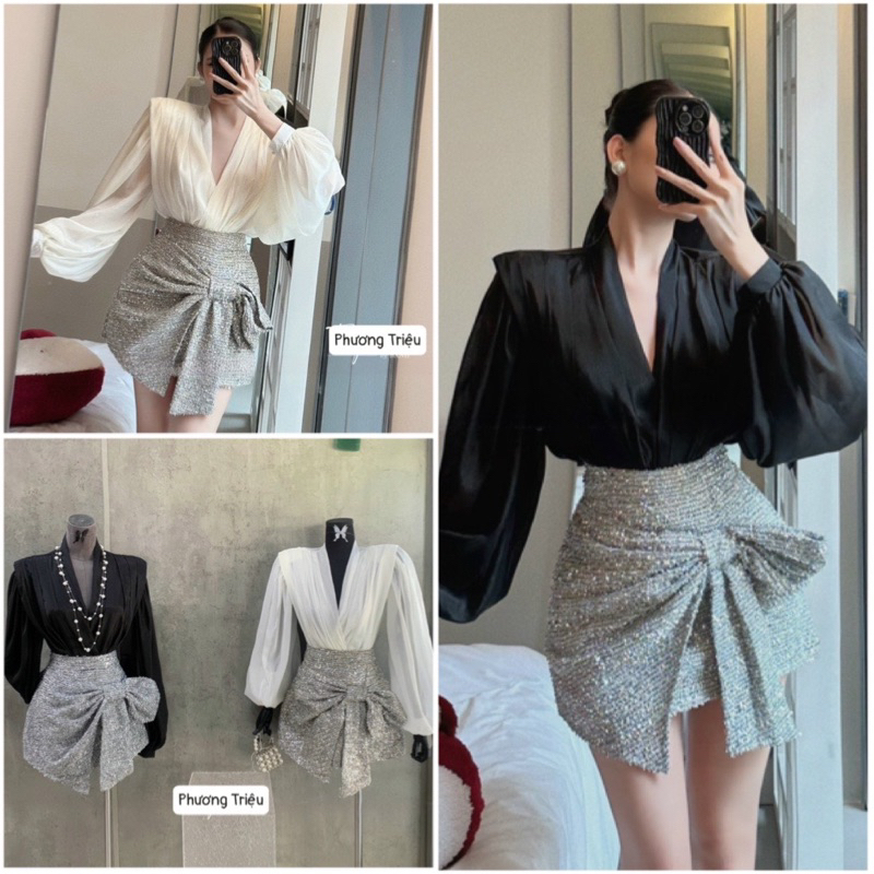 ❤️ sét áo tơ cvay dạ kim tuyến- Hàng may tỉ mỉ ❤️