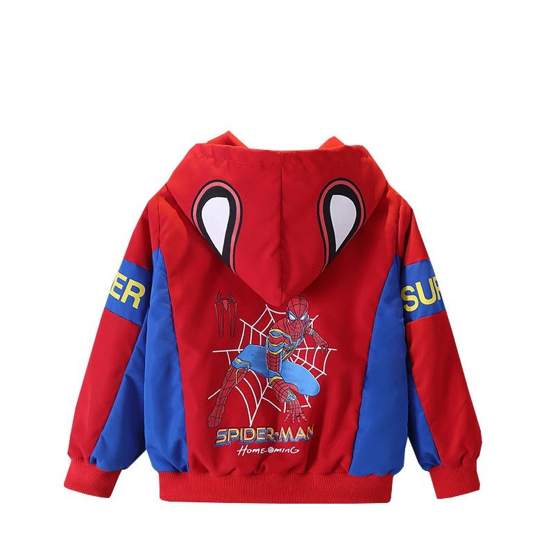 Áo khoác gió cho bé trai Demeone A1006 in hình siêu nhân nhện dễ thương thiết kế mới 2023 thời trang thu đông