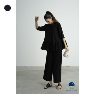 Sinla Trouser - TIT.Elegant - Quần ống xuông nữ mango, quần nữ trơn chất cát Hàn