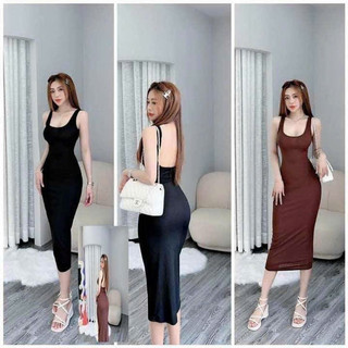 Đầm ba lỗ dài hở lưng