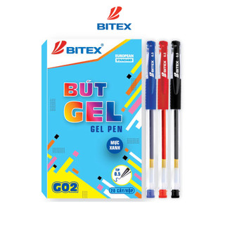 Bút gel bitex g02 mực xanh, mực đỏ, mực đen, ngòi 0.5mm