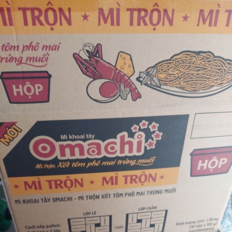 Mì omachi trộn xốt tôm phô mai trứng muối 12 tô