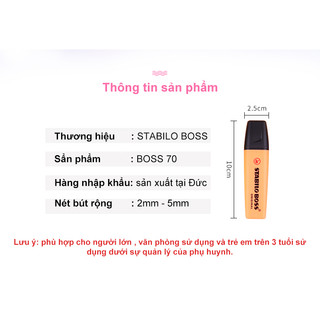 Bộ 3 Bút dạ quang STABILO BOSS
