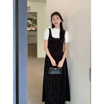 Đầm Yếm Nhung Dáng Chữ A Dài Taobao Order