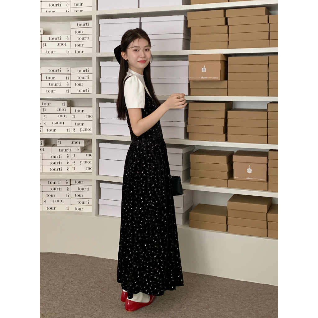 Đầm Yếm Nhung Dáng Chữ A Dài Taobao Order