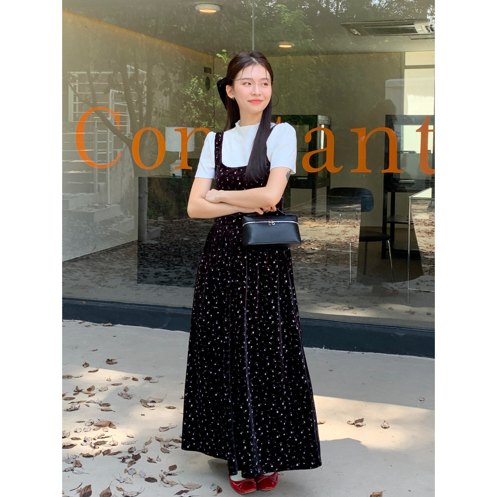 Đầm Yếm Nhung Dáng Chữ A Dài Taobao Order