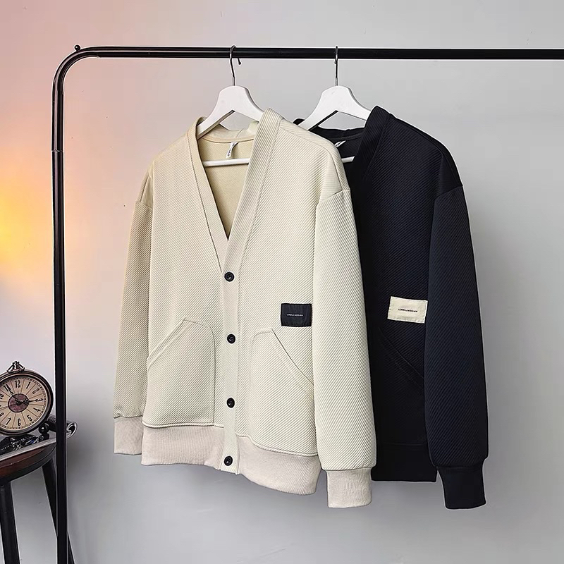 Áo cardigan len nam, áo cardigan nam dệt gân nam tính