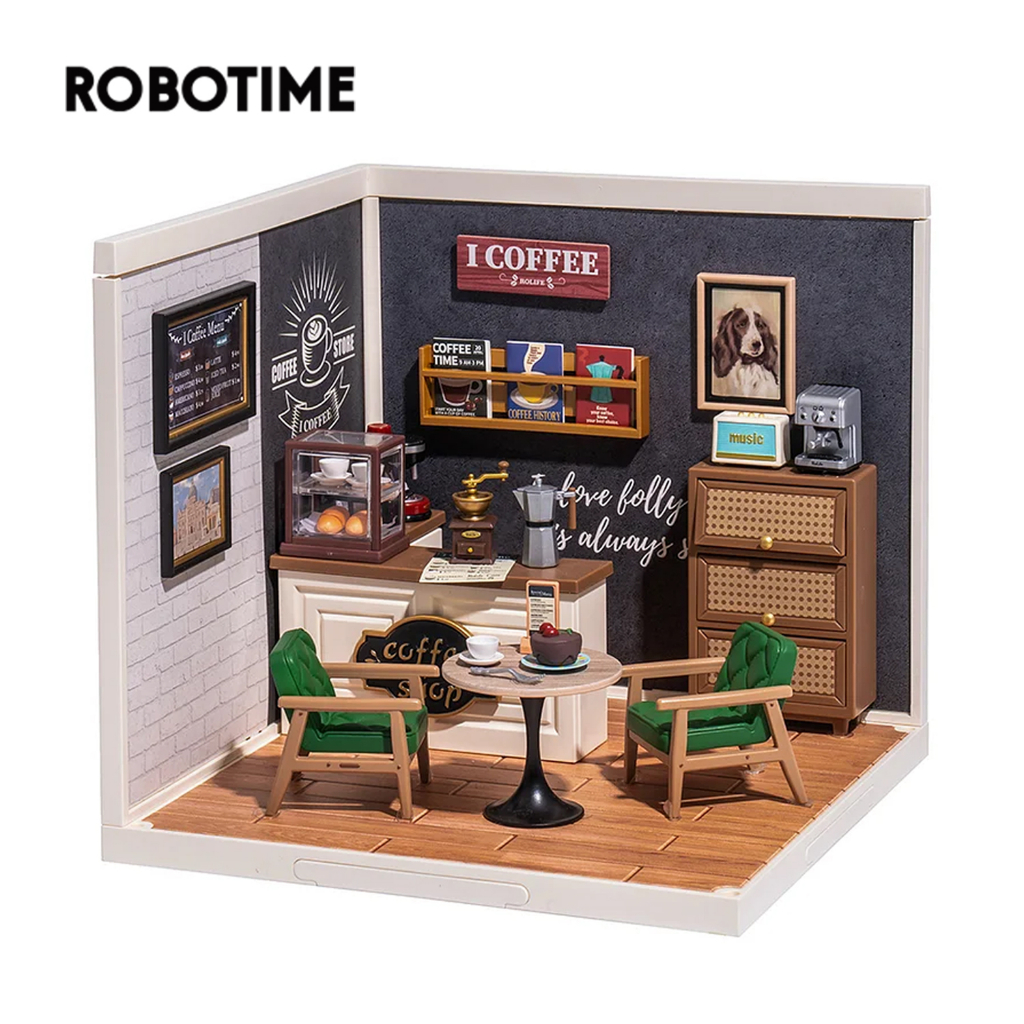 Robotime Nhà búp bê bằng Nhựa tự làm DIY.  | Rolife Super Creator Daily Inspiration Cafe DW001