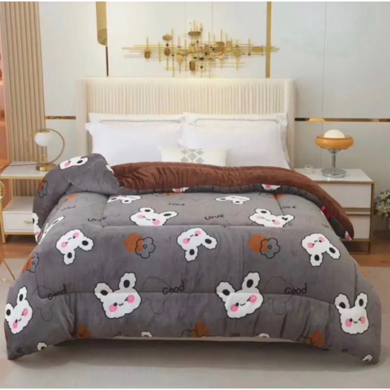 Chăn lông cừu mặt tuyết yuki queen IGUN BEDDING hàng nhập khẩu mềm mịn không rụng lông an toadn cho da