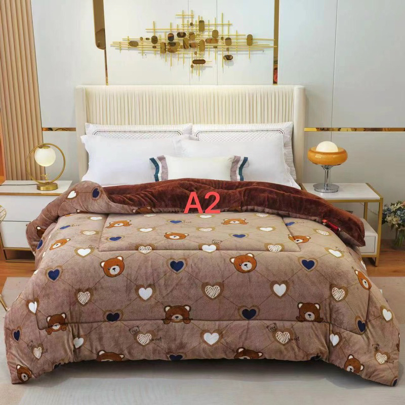 Chăn lông cừu mặt tuyết yuki queen IGUN BEDDING hàng nhập khẩu mềm mịn không rụng lông an toadn cho da