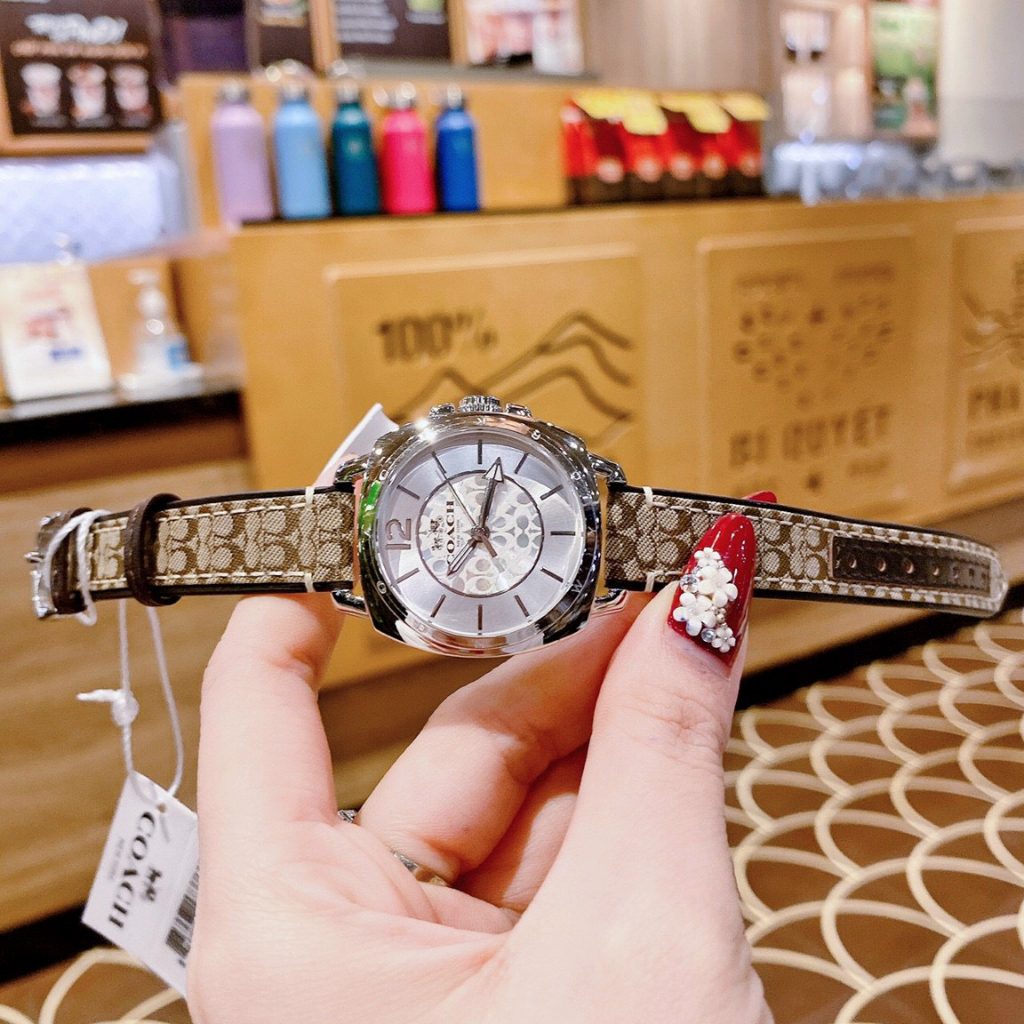 Đồng hồ nữ thạch anh coach dây da size 34mm fullbox
