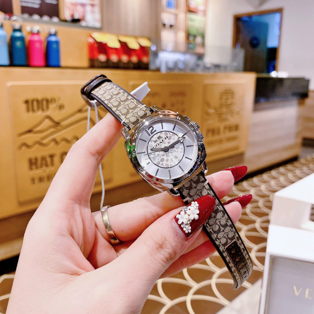 Đồng hồ nữ thạch anh coach dây da size 34mm fullbox
