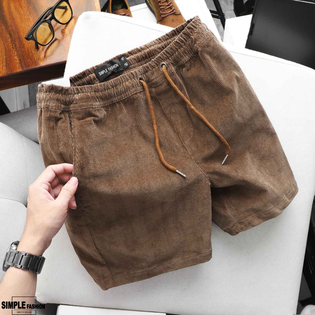 Quần Short Đùi Nhung Tăm Nam Nữ SIMPLE Form Slimfit Chất Mát Mẻ, Trẻ Trung
