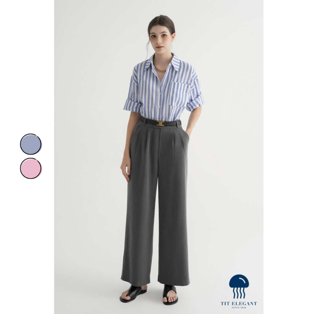 Billie Shirt - TIT.Elegant - Áo sơ mi dài tay kẻ sọc có túi ngực
