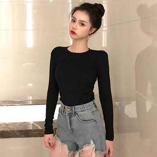 Áo len tăm nữ dài tay nhiều màu cổ tròn dáng ôm basic