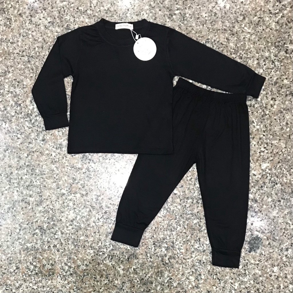 Bộ dài tay thu đông chất len tăm cho bé trai bé gái cổ 2 phân có size đại từ 10-27kg