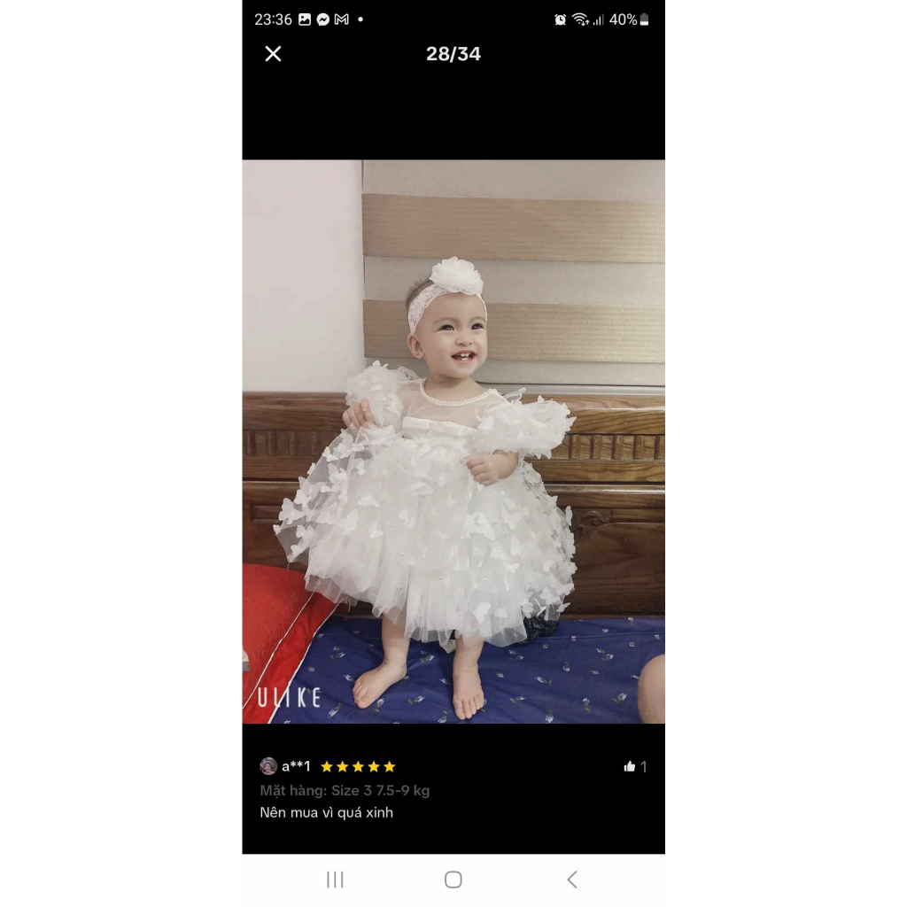 Váy công chúa đính cánh bướm cao cấp 4-14 kg ,Váy cho bé sơ sinh đầy tháng sinh nhật .