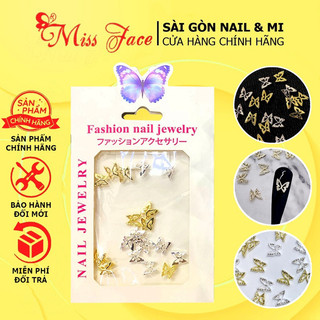 Charm buom kim loại mix màu vàng bạc- Charm buom đính móng cao cấp