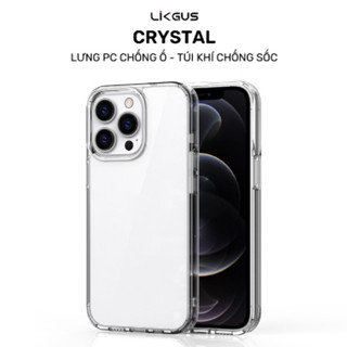 Ốp lưng Likgus Crystal cho iPhone 17 Pro 16 Pro Max 15 plus 14 13 12 11 X Xr Xs 7 8 chống sốc, chống ố màu