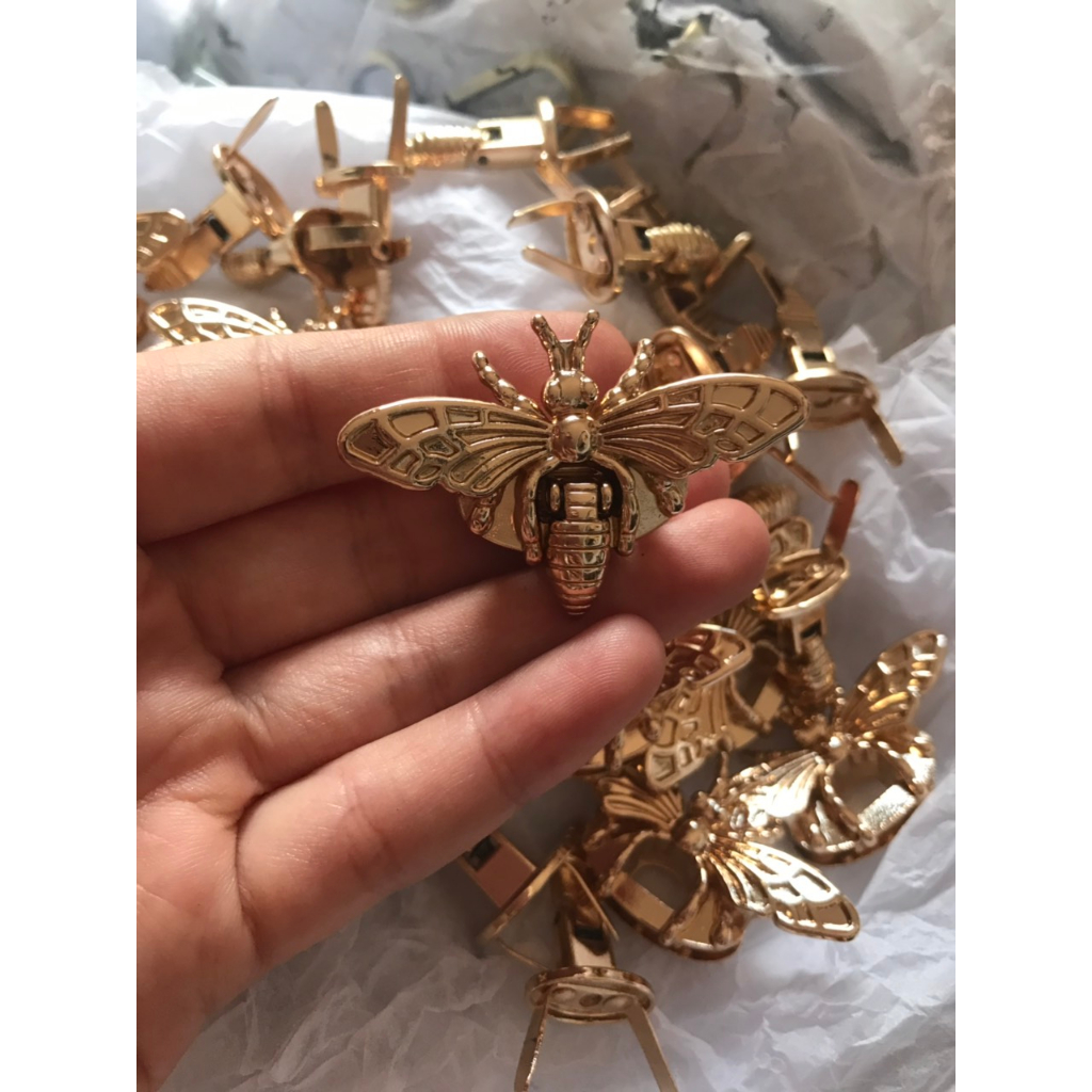 Khóa gập con ong, phụ kiện làm túi handmade.