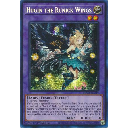 [MP23-EN249] Thẻ bài Hugin the Runick Wings Prismatic Secret Rare 1st Edition.