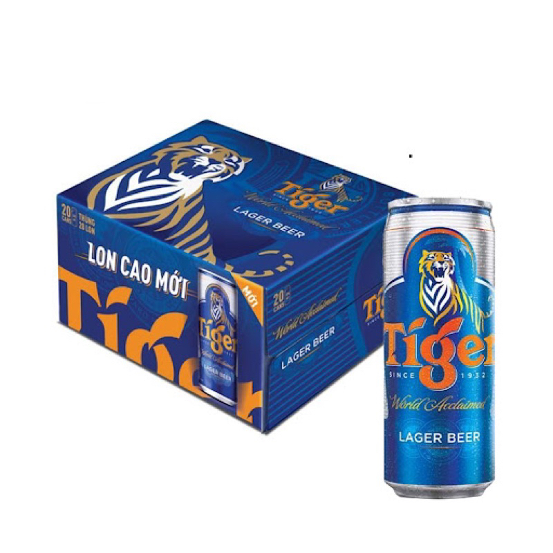 Bia TIGER Bạc &amp; TIGER Xanh lon 330ml ( 1 Thùng 20lon)