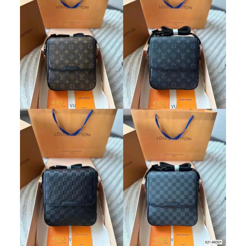 Túi đeo chéo nam Lv messenger pouch dáng đứng Super fullbox bill size 22