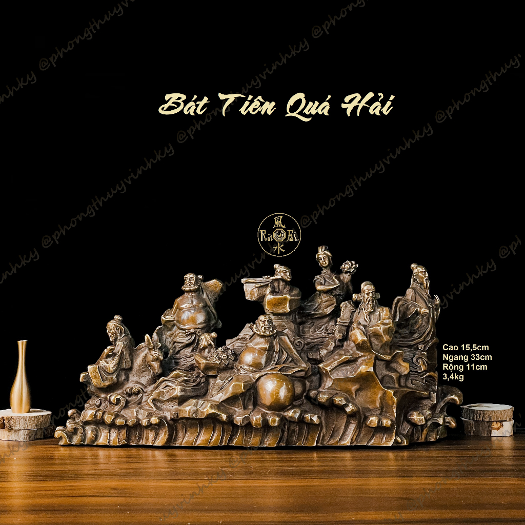 Bát Tiên Quá Hải - Tượng Đồng Phong Thủy