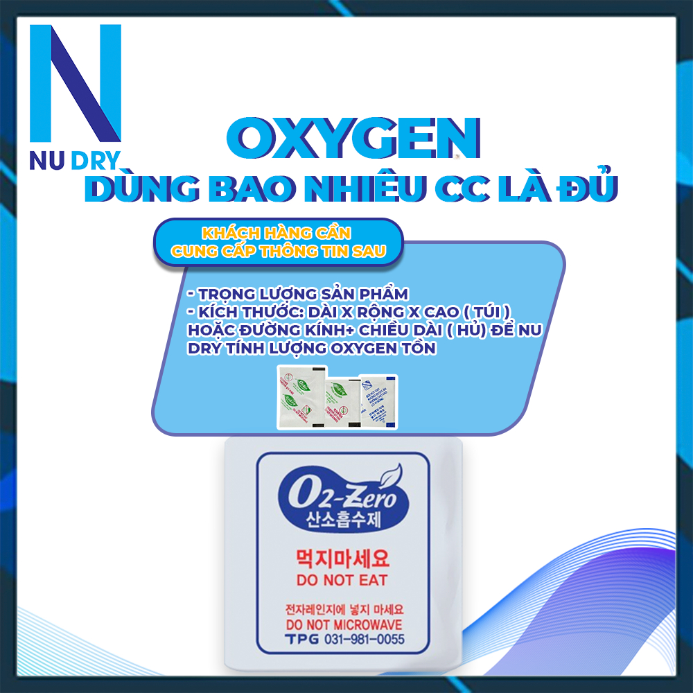 Gói hút khí Oxy 100cc  O2 - ZERO Thương hiệu TPG Hàn Quốc Gói hút ẩm  thực phẩm giữ cho hương vị thực phẩm thơm ngon