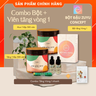 Combo bột đậu tăng vòng 1 và viên mầm vòng 1 zuyu - tặng kèm 2 tinh dầu massage vòng 1
