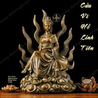 Cửu vĩ hồ linh tiên - tượng đồng thờ cúng