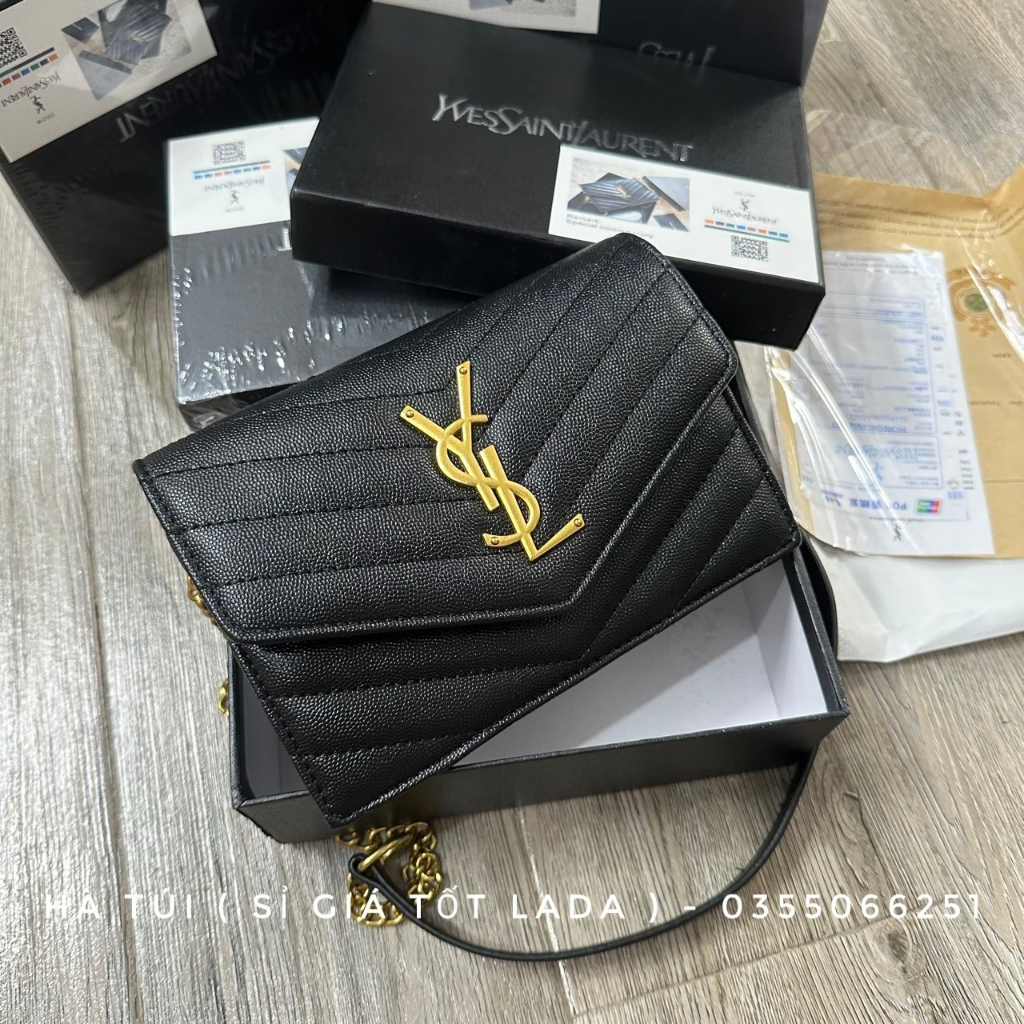 Túi đeo chéo nữ Y ét lờ trám nắp bì thư Sz 18