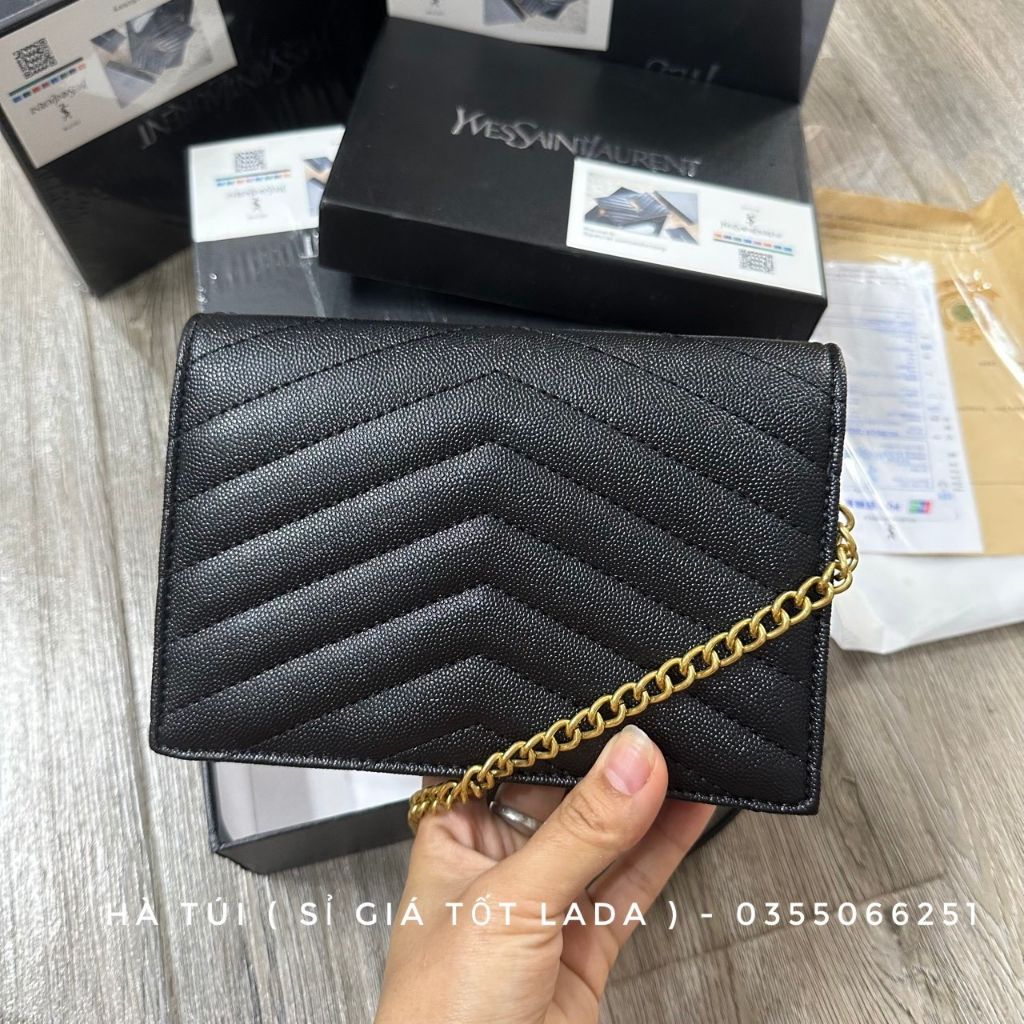 Túi đeo chéo nữ Y ét lờ trám nắp bì thư Sz 18