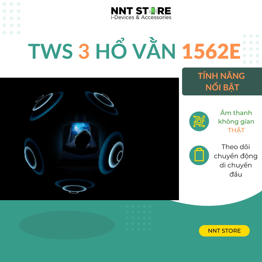 1562E - Tai Nghe Bluetooth AP3 - Âm Thanh Không Gian - Tháo Tai Ngắt Kết Nối - Full Chức Năng