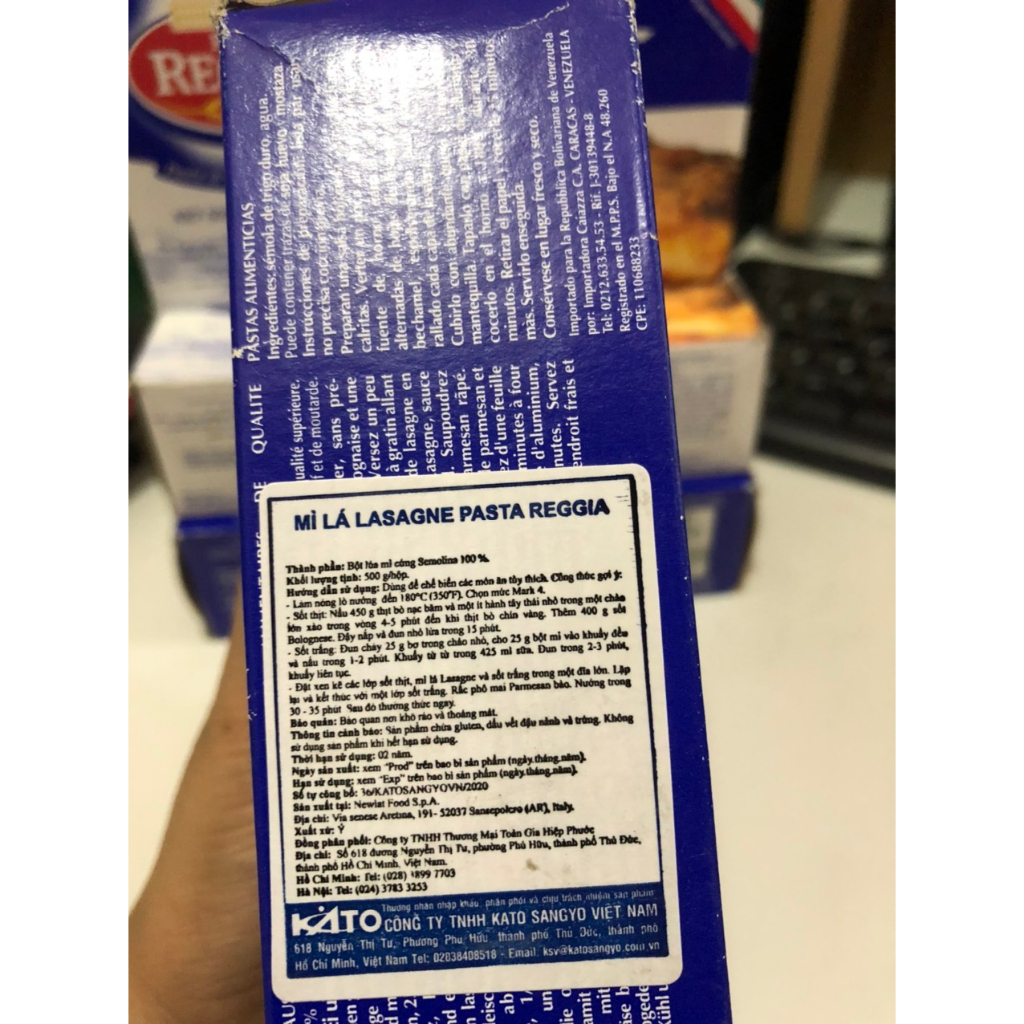 Mì lá Lasagne Pasta Reggia 500gr - Date 24/02/2024