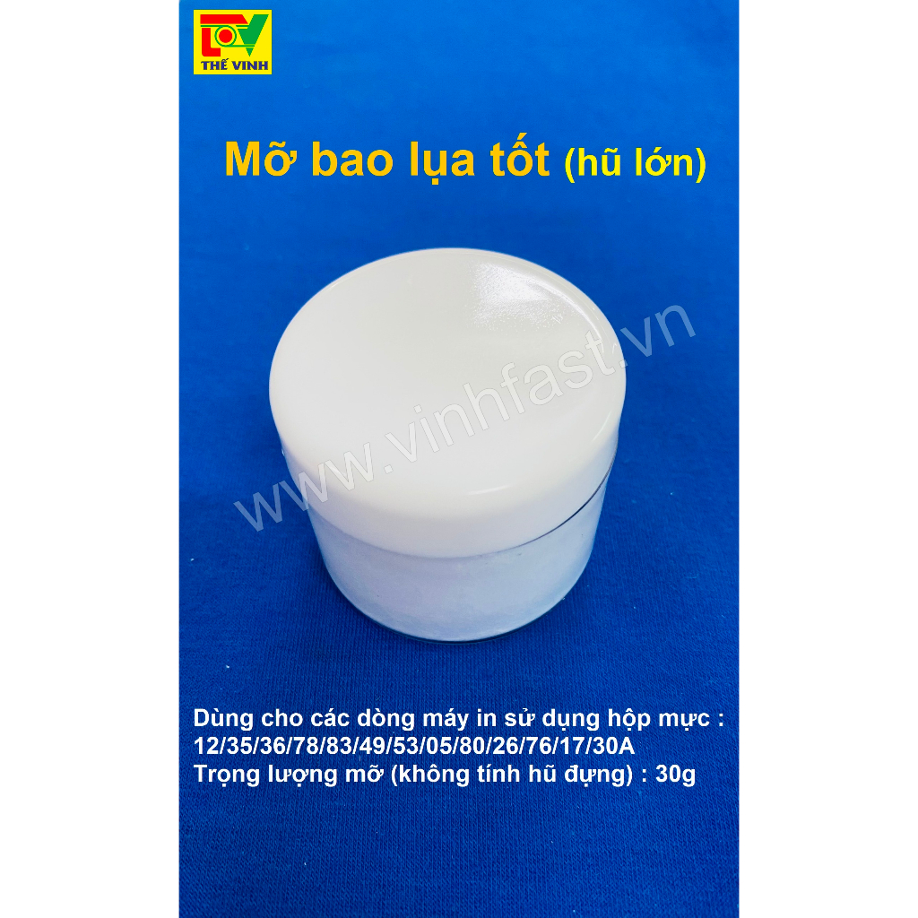 Mỡ bao lụa loại tốt, dùng cho tất cả các dòng máy in A4 lazer trắng đen