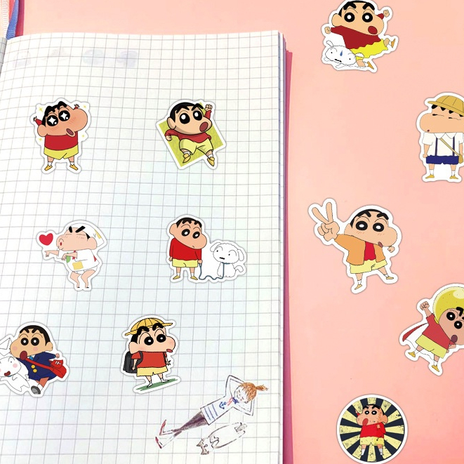 Bộ 100 Nhãn Dán Sticker Shin Cậu Bé Bút Chì Trang Trí