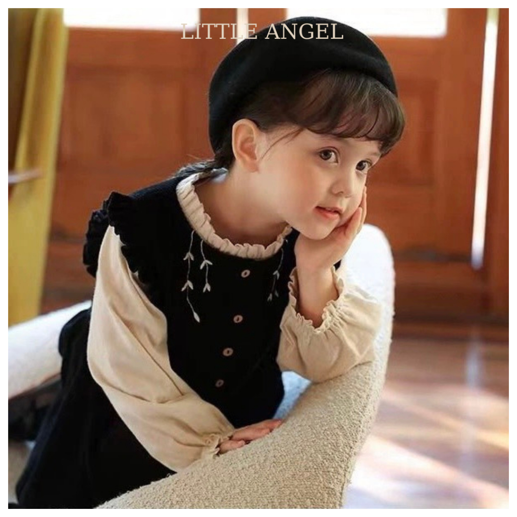 Set váy bé gái thiết kế mùa Thu phong cách vintage xinh xắn, dễ thương size 10-40kg