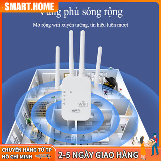  【HCM Bộ phát wifi dùng 4G   5G  4 ăngten,Bộ kích sóng wifi 4 râu tốc độ 1200mbps phát xuyên tường kết nối xa sóng mạnh 