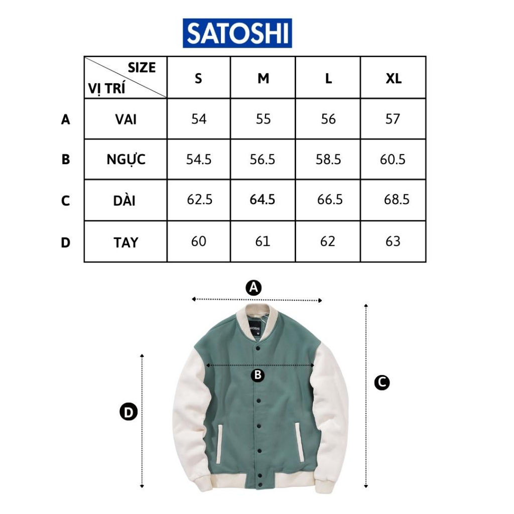 Áo khoác Bomber nam nữ Satoshi 23AK009 dài tay, phối nút cài form rộng, thời trang, năng động